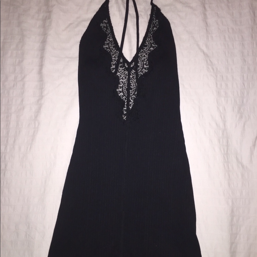 Free People Black Lace Knit Dress